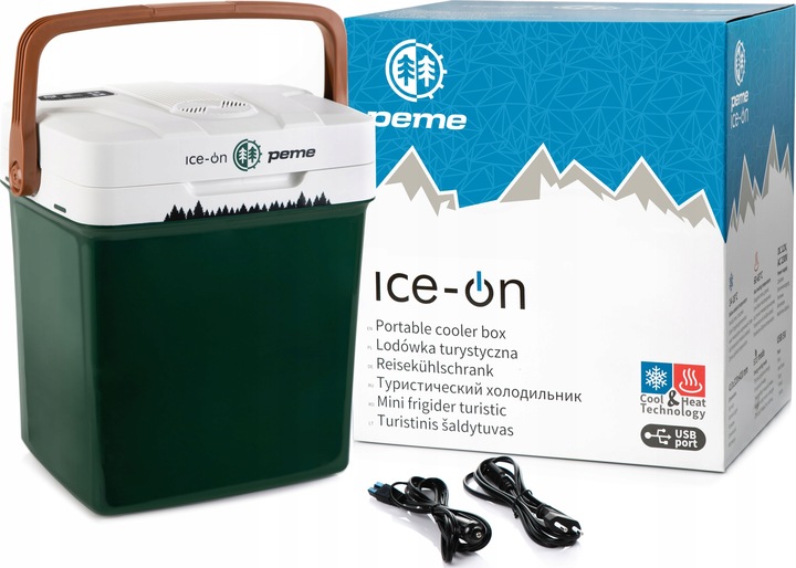 LODÓWKA TURYSTYCZNA Ice-On 27 SAMOCHODOWA Funkcja Grzania 12v 230v USB PEME