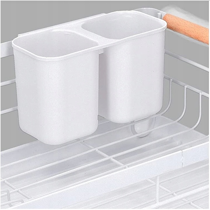 SUSZARKA DO NACZYŃ BIAŁA STOJĄCA OCIEKACZ DUŻA 32 cm x 42,5 cm x 15,5 cm