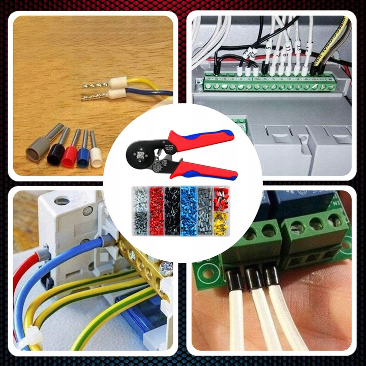 ZACISKARKA DO TULEJEK KONEKTORÓW PRZEWODÓW KABLI PRASKA - ZESTAW 1800