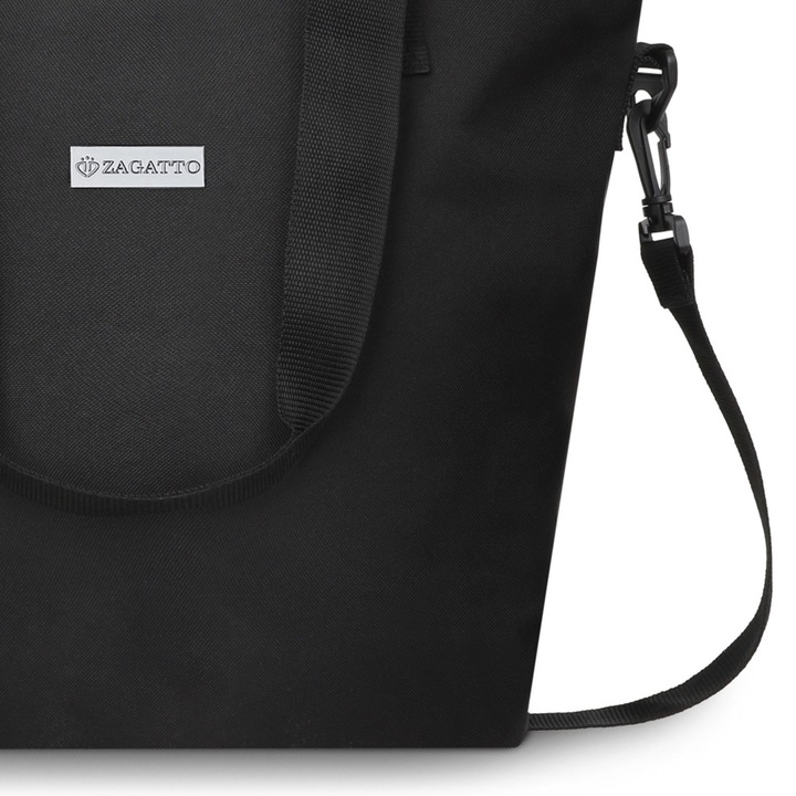 ZAGATTO Shopperka torebka damska duża torba czarna pojemna torebka shopper