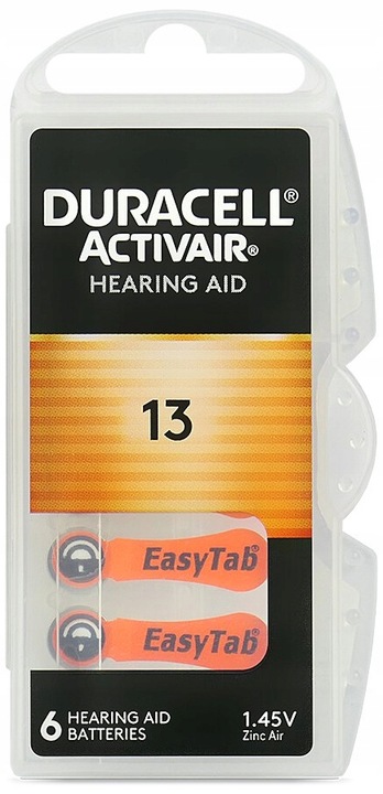36x BATERIE DO APARATÓW SŁUCHOWYCH DURACELL ACTIVAIR TYP 13