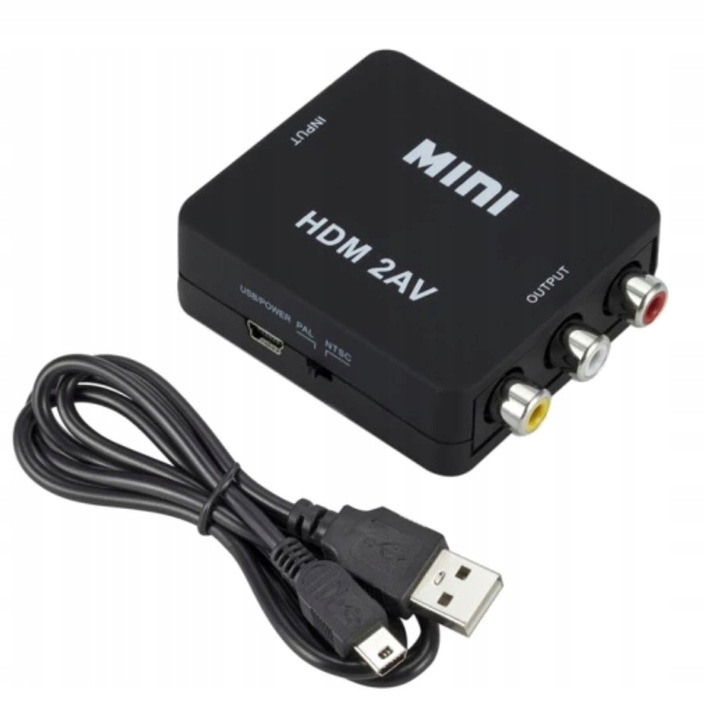 ADAPTER HDMI DO AV RCA HDMI-AV KONWERTER CINCH 1080P KABEL FULL HD