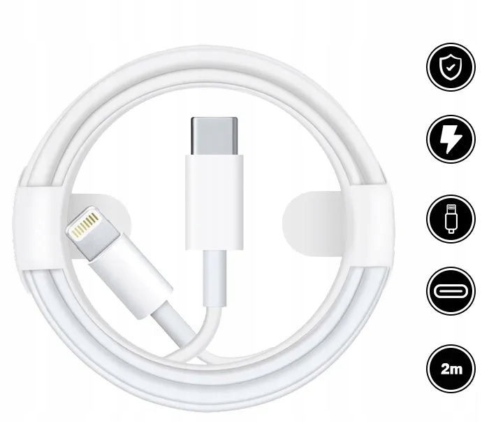 KABEL do Ładowania IPhona 8,X,11,12,13,14 PRO USB-C LIGHTNING 2M USB typu C
