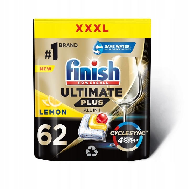 Finish Ultimate Plus Kapsułki do zmywarki 62 Lemon