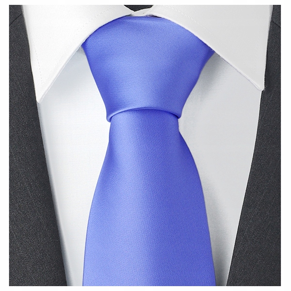 Gładki Jednokolorowy Krawat Męski NIEBIESKI R22