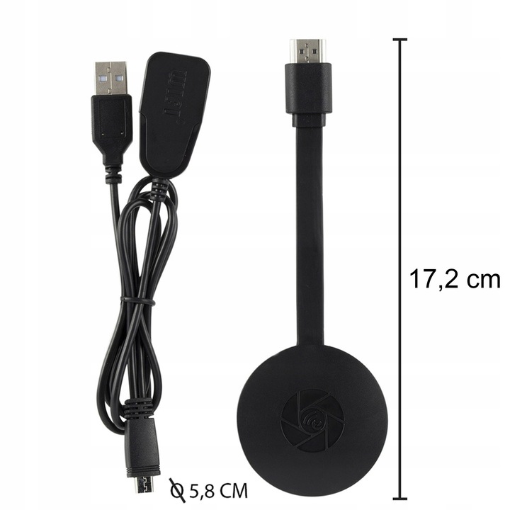 BEZPRZEWODOWY ADAPTER HDMI WIFI CHROMECAST MIRRORSCREEN 2W1