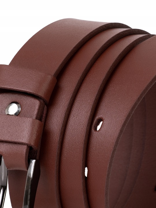 SEPHER Pasek skórzany klasyczny J. BRĄZOWY męski