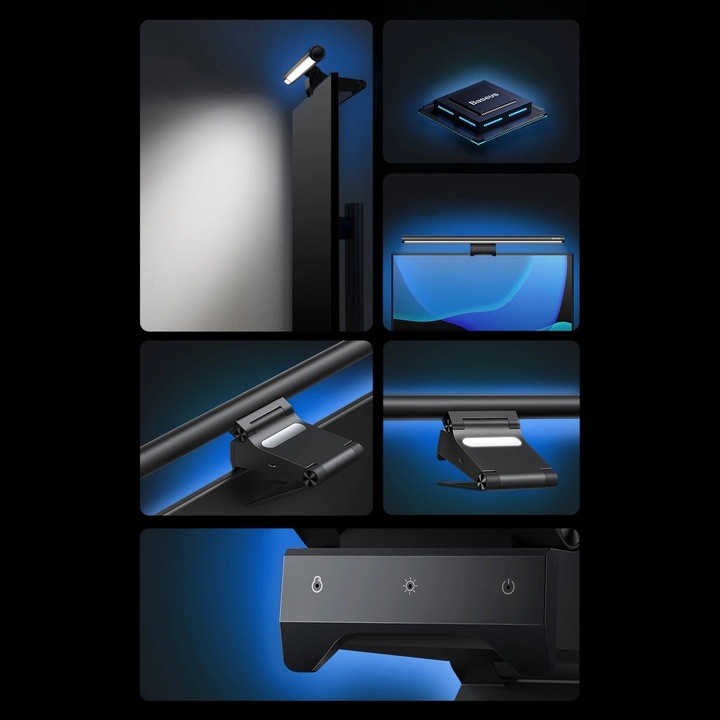 Baseus i-wok2 lampka LED na monitor do pulpitu oświetlenie ekranu czarny (D