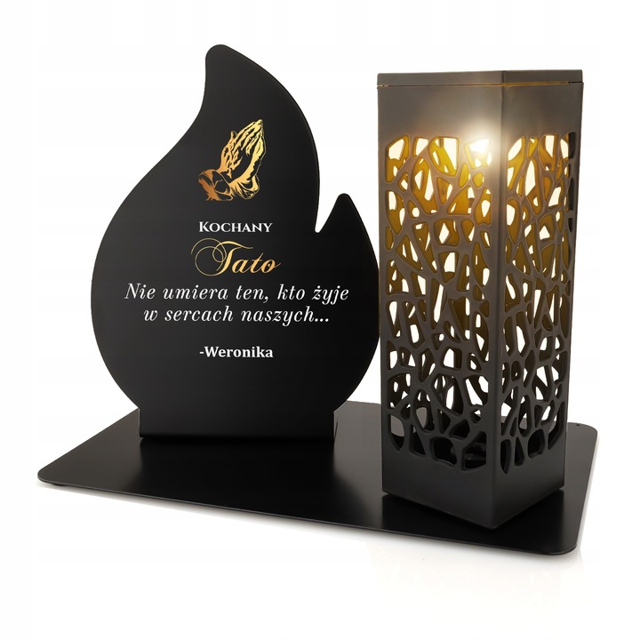 Znicz Solarny na Grób Mamy Taty Dekoracja z Dedykacją Wszystkich Świętych