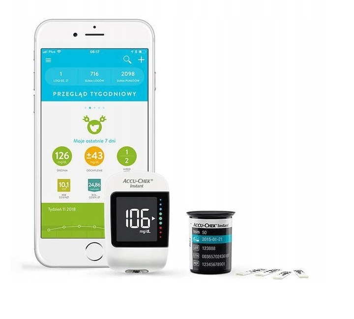 Glukometr Accu-Chek Instant mgdL NOWY zestaw paski nakłuwacz