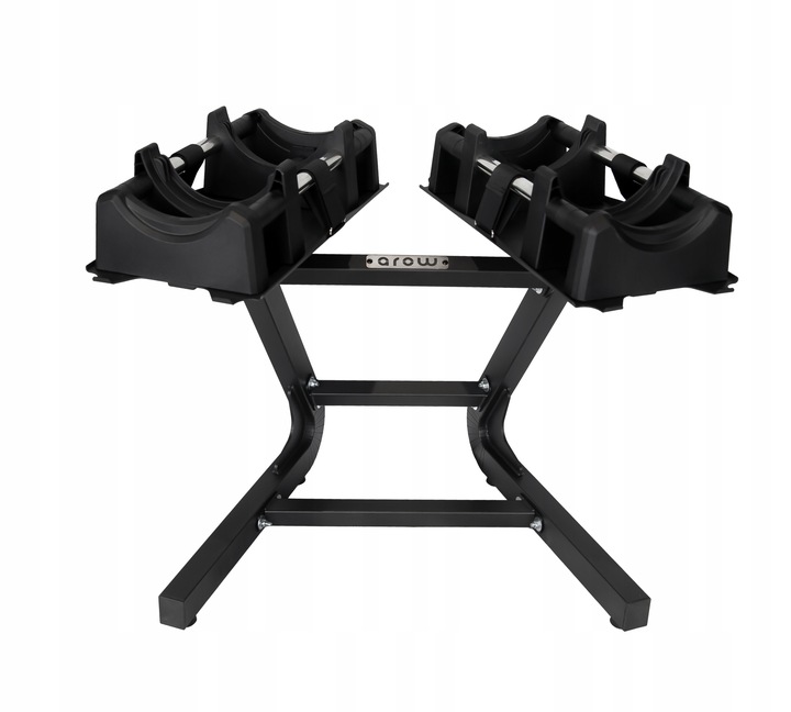 Stalowy stojak na hantle regulowane jednoczęściowy czarny mat 100kg AROW
