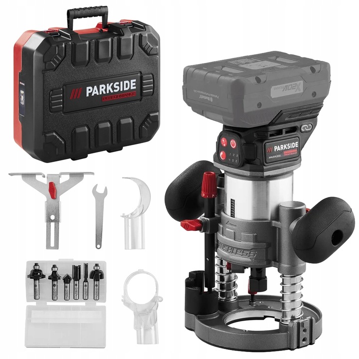 AKUMULATOROWA FREZARKA GÓRNOWRZECIONOWA PARKSIDE 20 V ZESTAW + WALIZKA