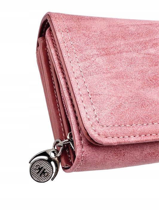 PORTFEL DAMSKI DUŻY SKÓRZANY PREZENT RÓŻOWY JENNIFER JONES MEDIUM