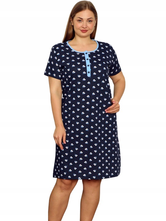 KOSZULA NOCNA 4 guziki LINIA PLUS SIZE nadwymiar DUŻA ROZMIARÓWKA duże XL