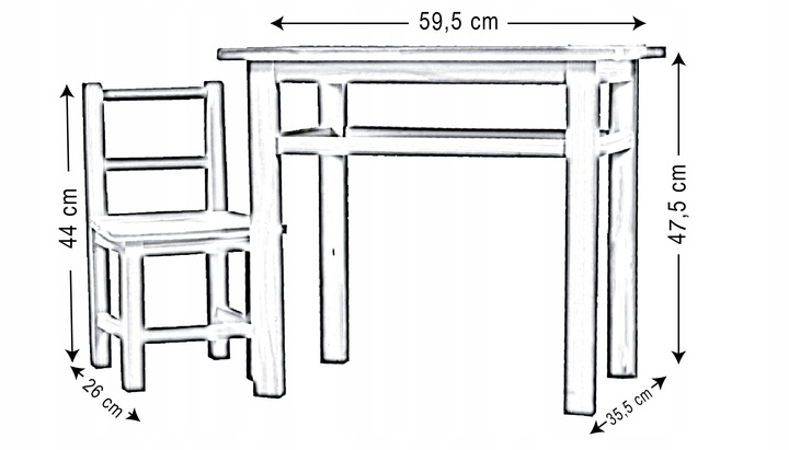 ZESTAW STÓŁ STOLIK BIURKO KRZESŁA KRZESEŁKA DLA DZIECI Z DREWNA DO POKOJU