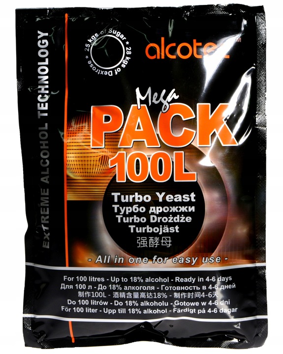 Drożdże gorzelnicze ALCOTEC Mega Pack na 100 L