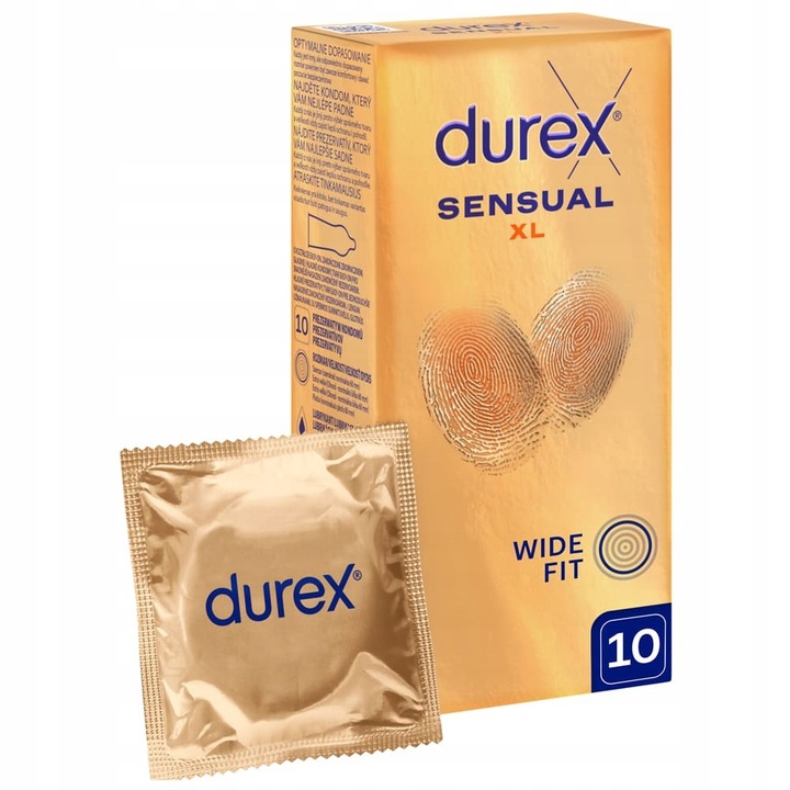 ULTRA CIENKIE Prezerwatywy DUREX SENSUAL XL szersze INVISIBLE lateks