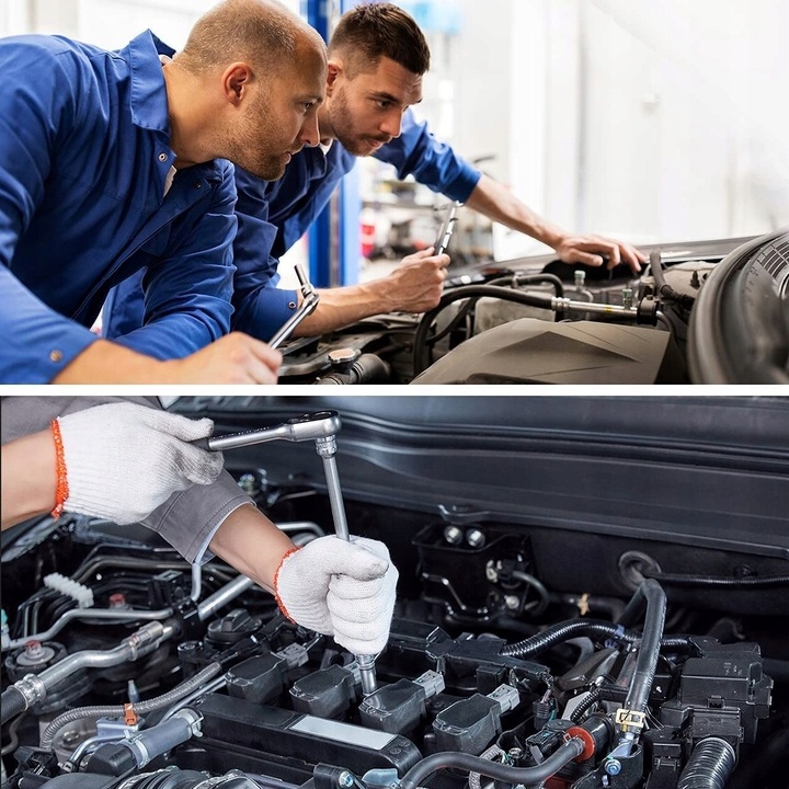 ZESTAW KLUCZY NASADOWYCH NARZĘDZI KLUCZE NASADOWE 46 ELEMENTÓW DUŻY