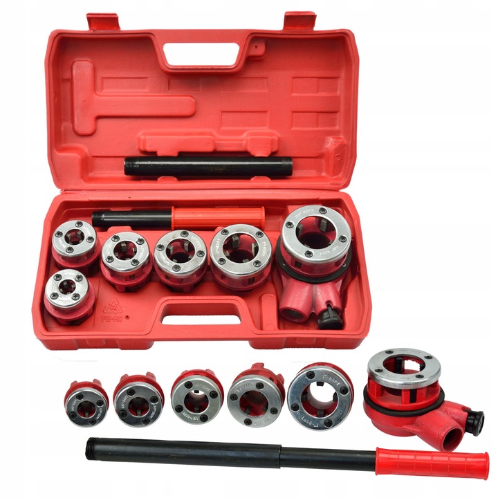 GEKO GWINTOWNICA NARZYNKA DO RUR HYDRAULICZNA NASADKI 6 SZTUK