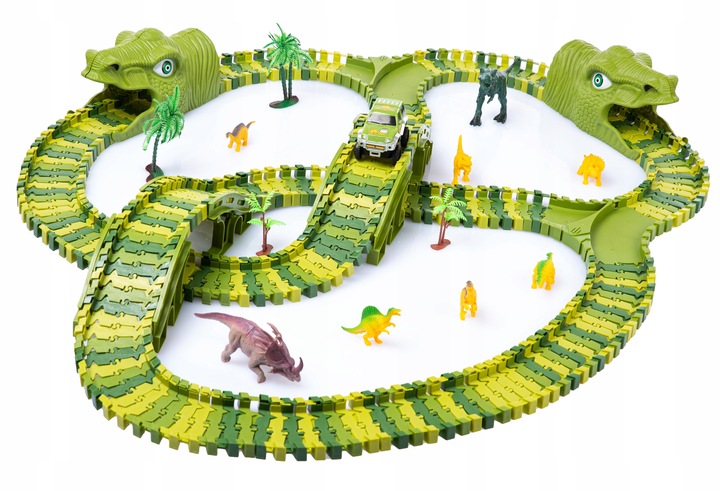 MEGA TOR WYŚCIGOWY PARK DINOZAURÓW MAGIC TRACK 270 elementów, 360cm TOR