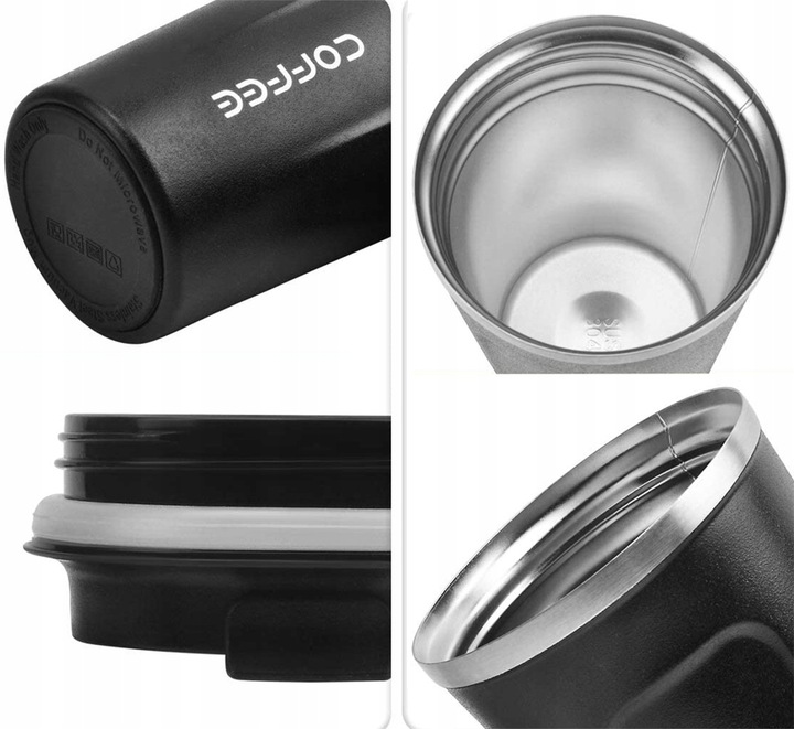 KUBEK TERMICZNY KAWA HERBATA COFFEE TERMOS SZCZELNY 510ML BIAŁY AG369D