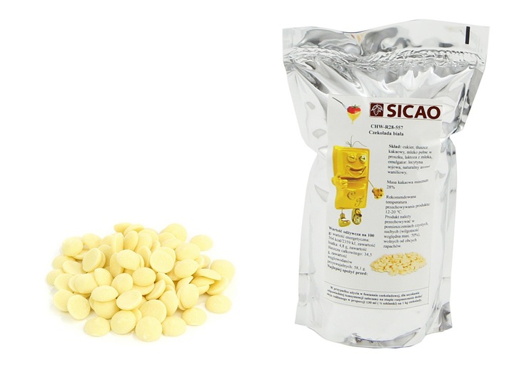 0,5 KG Czekolada BIAŁA SICAO do fondue i fontann