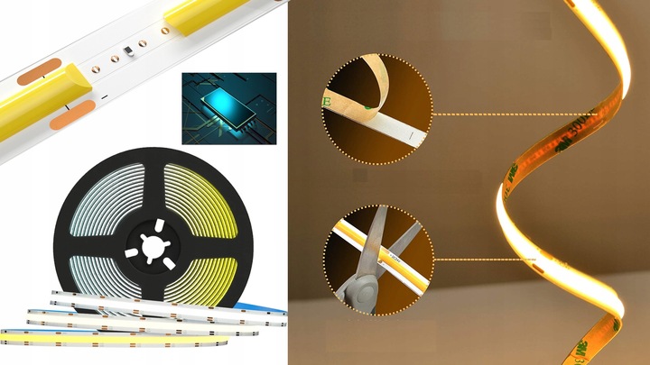 Taśma LED COB Neon 24V 5m 9W/m 480 diod 45W 4000K Neutralna Mocna