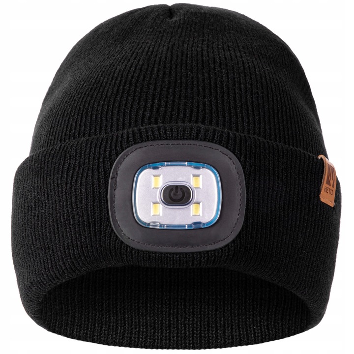CZAPKA MĘSKA ZIMOWA ROBOCZA Z LATARKĄ LED WYWIJANA DWUWARSTWOWA