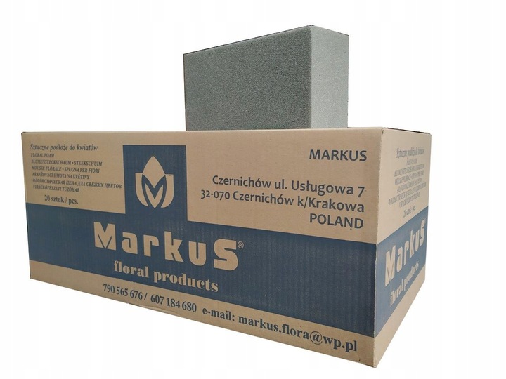 Gąbka mokra florystyczna cegła pianka zielona 20 sztuk !