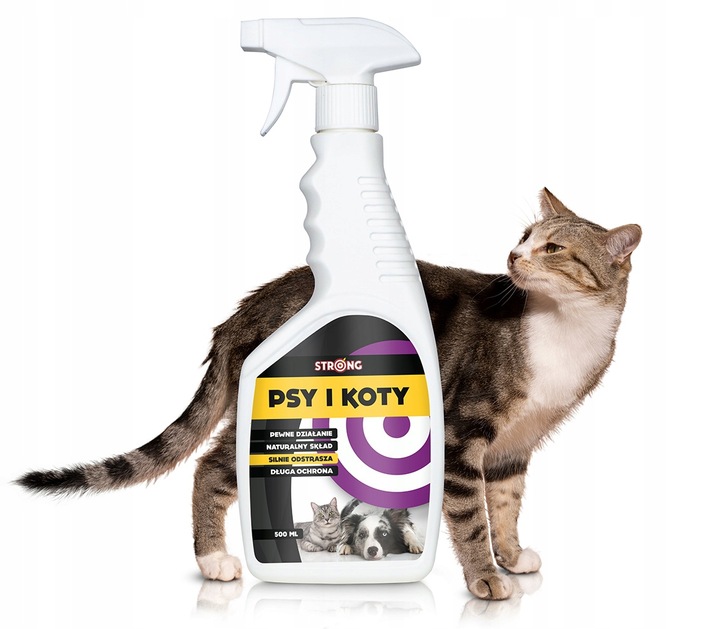 NATURALNY SPRAY ZNIECHĘCAJĄCY KOTY ODSTRASZACZ KOTÓW I PSÓW STRONG 500