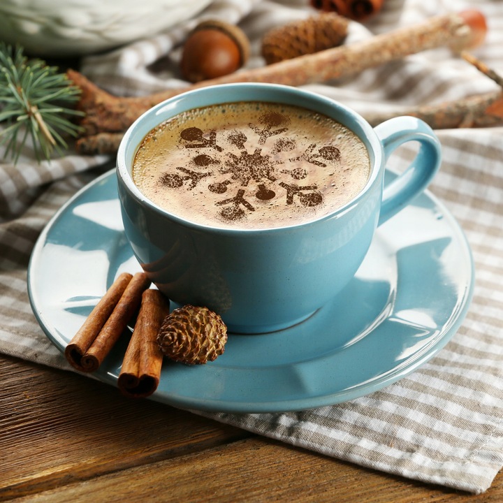 Szablony do Dekoracji KAWY i CIASTEK 7 i 11cm Wielorazowe 14 szt. ZIMA