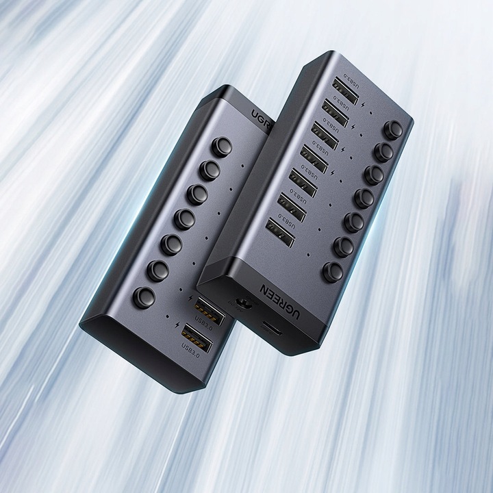 UGREEN HUB USB AKTYWNY ADAPTER ROZDZIELACZ 7w1 USB/ USB C - PD 7x USB A 3.0