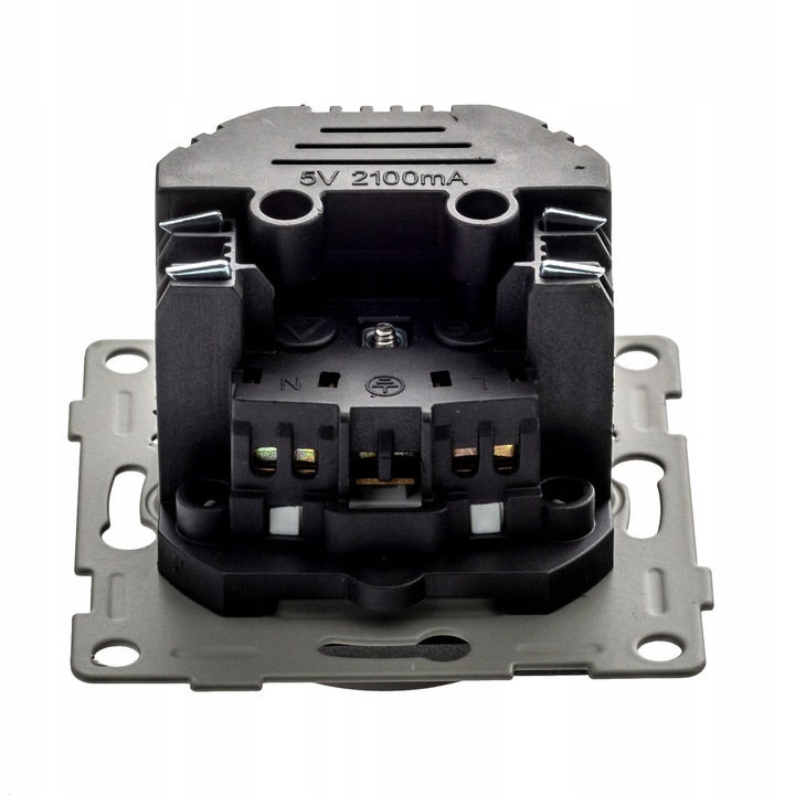 Gniazdko pojedyncze SZKLANE 230V KONTAKT z BOLCEM uziemieniem BIAŁE +