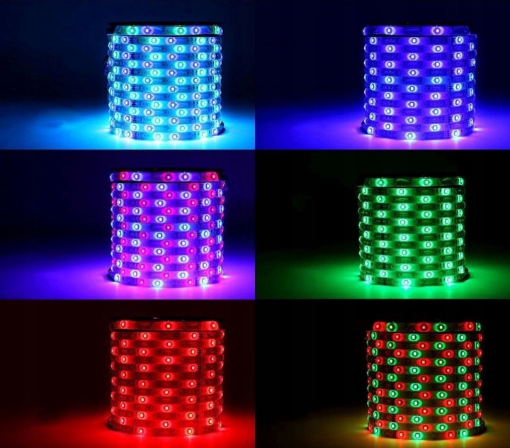 ZESTAW 5 METRÓW TAŚMY LED RGB + pilot