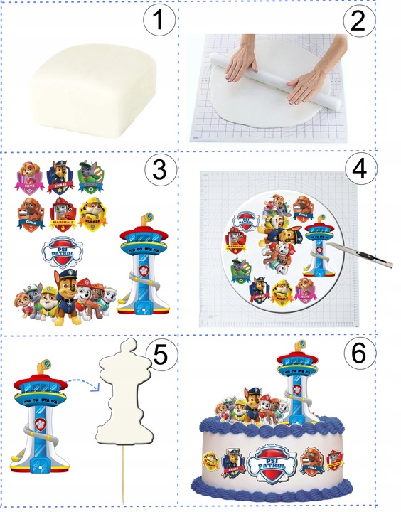 Zestaw do wykonania Postaci 3d na Tort PSI PATROL