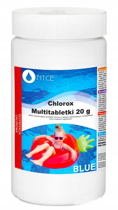 1kg 20w1 CHLOR DO BASENU TABLETKI MULTIFUNKCYJNE Chlorox 50x 20g