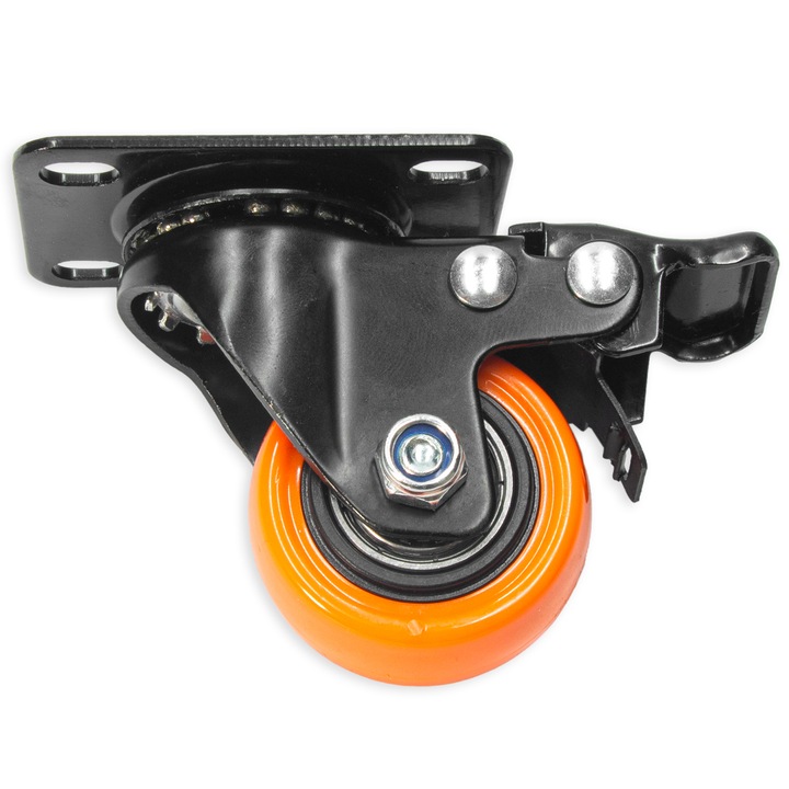 4 X KÓŁKO MEBLOWE OBROTOWE Z HAMULCEM 40 MM KAUCZUKOWE ZESTAW KÓŁEK