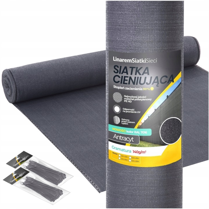 SIATKA CIENIUJĄCA 1,2x50m MASKUJĄCA 90% OSŁONA MATA NA OGRODZENIE PŁOT