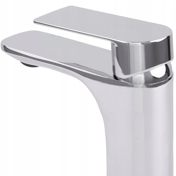 Bateria umywalkowa stojąca srebrna kran łazienkowy chrom YOKA HOME