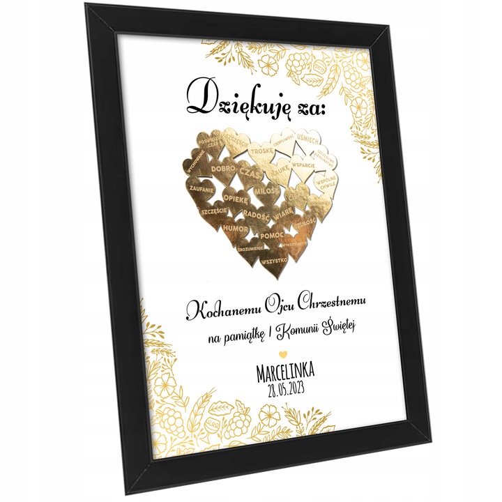PODZIĘKOWANIE Z OKAZJI KOMUNII DLA CHRZESTNYCH RAMKA DZIADKÓW BABCI