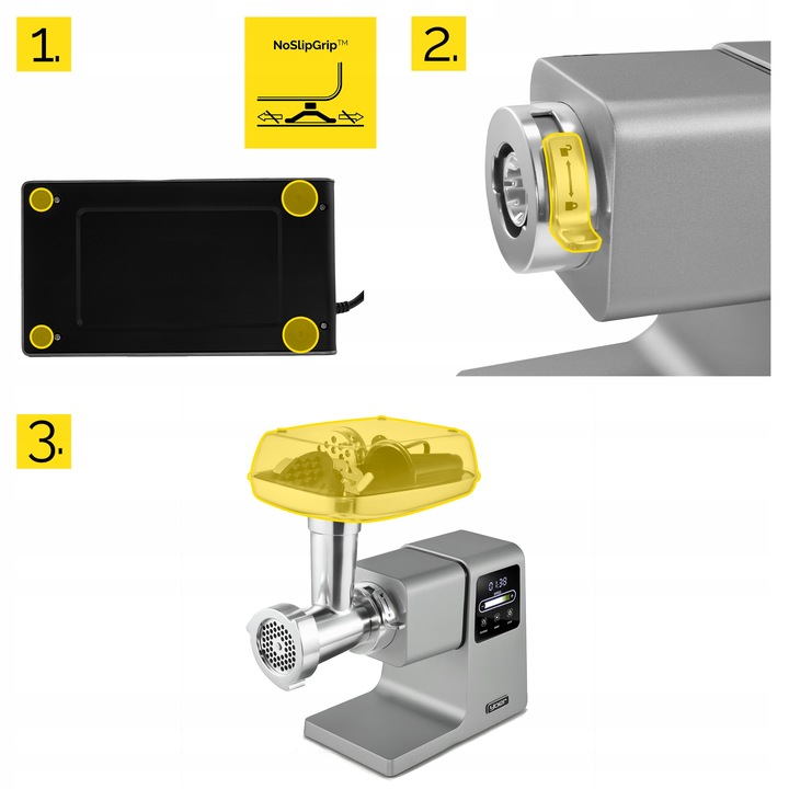 Maszynka do mięsa 7w1 Metalowa 4kg/min Yoer 2500W +Szatkownica+37