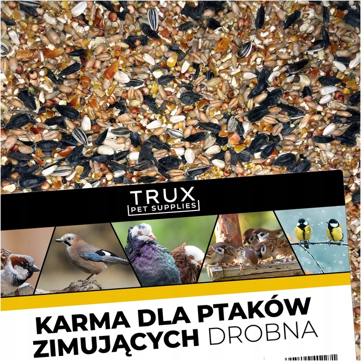 TRUX Karma ziarno dla ptaków zimujących 10kg sikorek wróbli gołębi zimowa