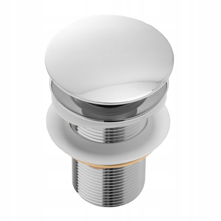 Korek umywalkowy klik klak automatyczny bez przelewu srebrny chrom YOKA