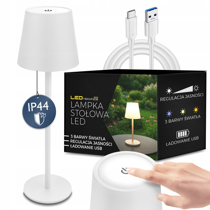 Lampa nocna Lampka stołowa biurkowa LED USB Dotykowa Bezprzewodowa