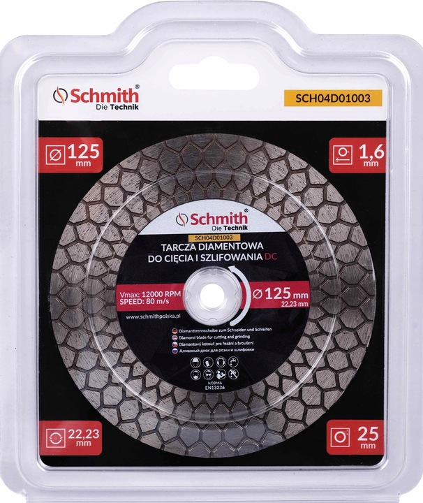 TARCZA DIAMENTOWA DO CIĘCIA GRESU PŁYTEK 125MM PRO DO FAZOWANIA 45