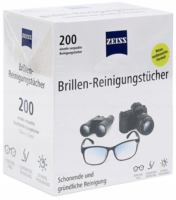 Chusteczki do czyszczenia okularów Zeiss 200 sztuk