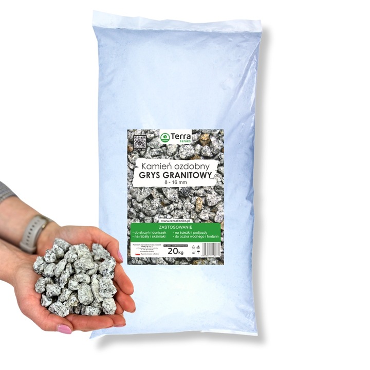 TERRA 20kg Grys Granitowy 8-16 mm (dalmatyńczyk), Kamień ozdobny