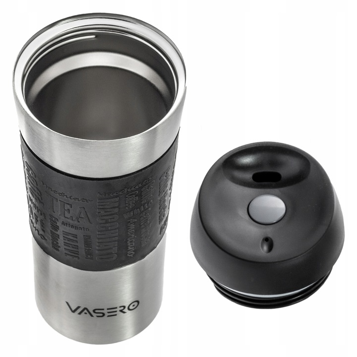 ANTYPOŚLIZGOWY KUBEK TERMICZNY USTNIK TERMOS na herbatę kawę PRÓŻNIOWY STAL