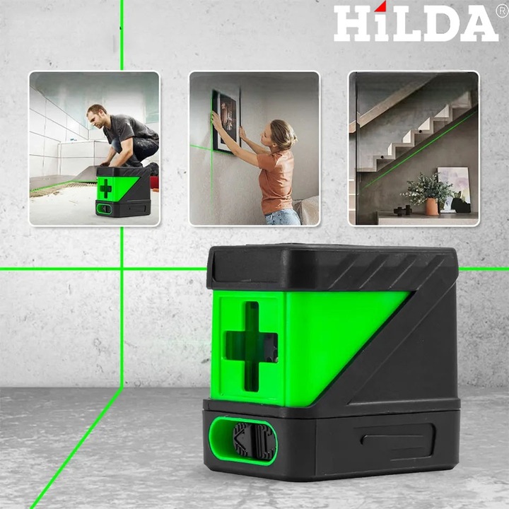 HILDA POZIOMICA LASEROWA MINI MAŁY LASER KRZYŻOWY SAMOPOZIOMUJĄCY
