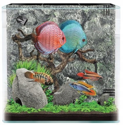 Akwarium z tylną filtracją, pompą i tłem 3D 60x30x30 cm